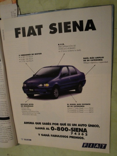 Publicidad Fiat Siena Año 1998