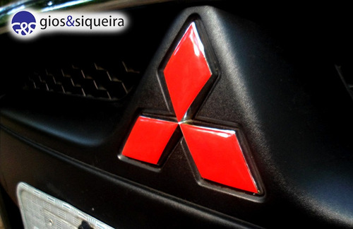 Aplique Vermelho Emblema Tr4 Mitsubishi  2010 A 14