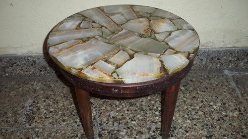 Mueble Antiguo Mesa Ratona Tapa Marmol Hermosa Oportunidad