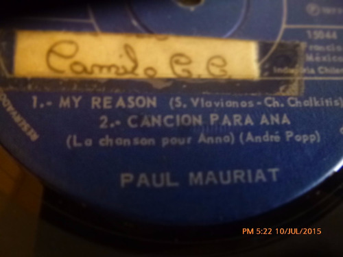 Vinilo Single De Paul Mauriat - Tema Del Padrino ( R69