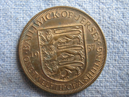 Bailiwick Of Jersey  1/12  De Shilling 1957