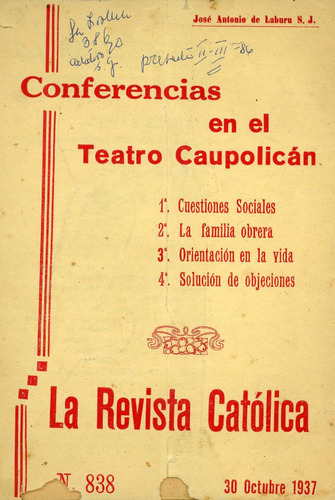La Revista Católica - Conferencias En El Teatro Caupolicán