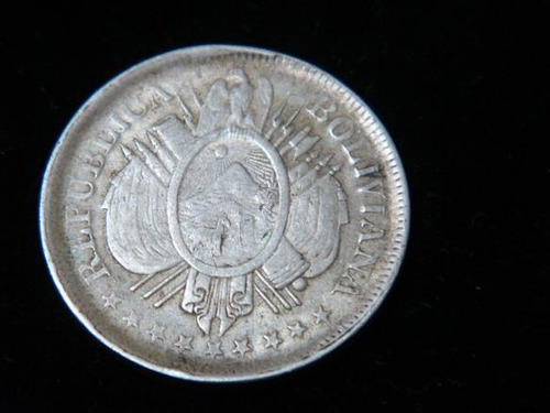 Moneda De Bolivia  , De  50 Centavos  Año 1899