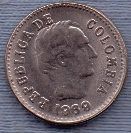 Colombia 10 Centavos 1969 * Simon Bolivar * Escudo *