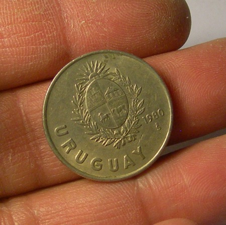 Moneda 1 Peso, Uruguay, 1980.