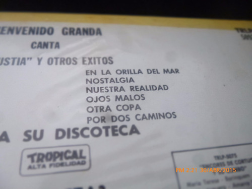 Vinilo Lp Bienvenido Granada Granada Con La Sonora M (u1260