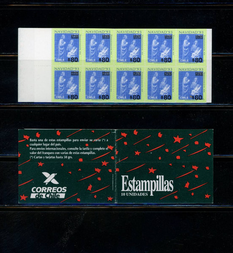 Sellos Postales De Chile. Navidad'94. Sello Clip Sobrecarga.