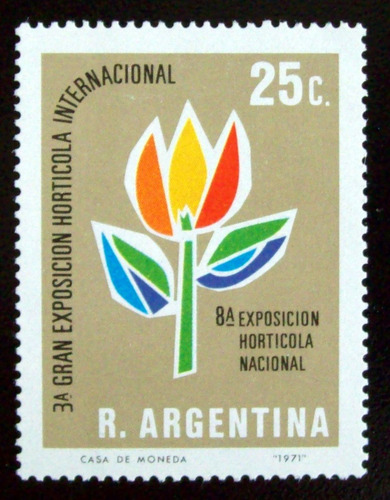 Argentina, Sello Gj 1568 Exposición Hortícola 71 Mint L4986
