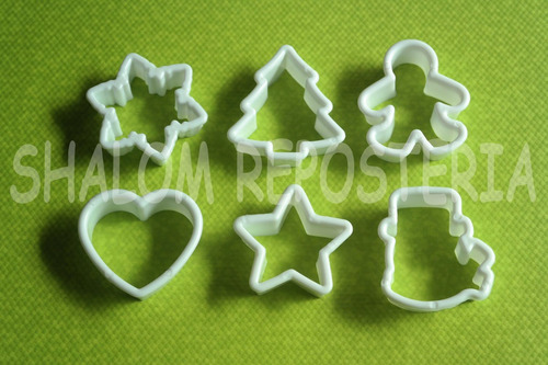 *kit 6 Cortadores Chicos Plasticos Navidad Royal Fondant