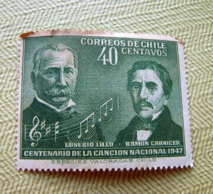 Antigua Estampilla Chilena 1947 - 40 Centavos