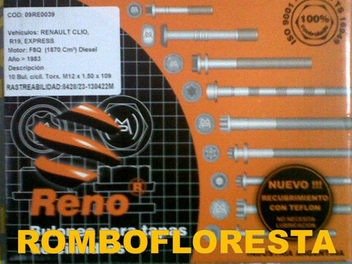 Kit Bulones Tapa  Cilindros Renault 19 Clio Express 1.9 F8q