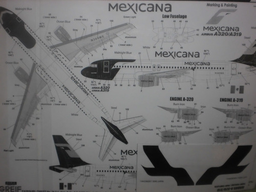 Calcomania Para Avion De Mexicana De Aviacion