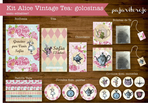 Kit Imprimible Vintage Alicia