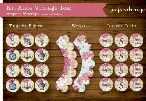 Kit Imprimible Vintage Alicia