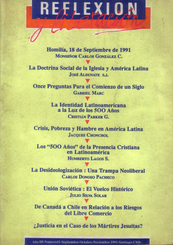 Reflexión Y Liberación / N° 11 / Octubre Noviembre Año 1991 