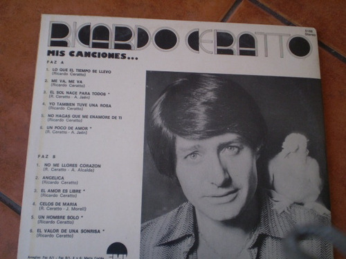 Vinilo Lp De Ricardo Ceratto Mis Canciones (u216