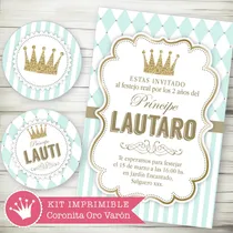 Comprar Kit Imprimible Corona Varón Candybar Bautismo Baby Shower
