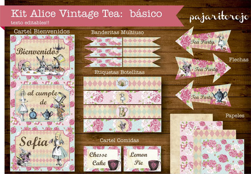 Kit Imprimible Vintage Alicia