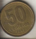 Moneda 50 Centavos Argentina / 1992