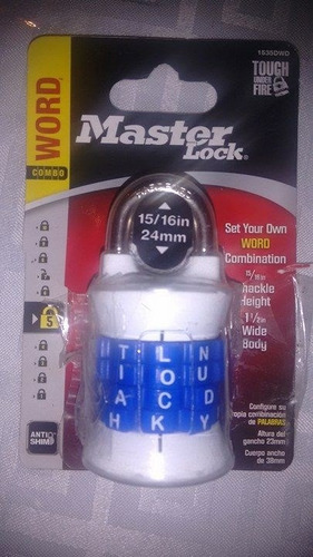 Master Lock Candado Combinacion Por Palabra 4 Letras.
