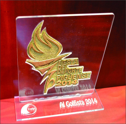 Imagen 3 de 6 de Trofeo Medalla Placa Acrilico Paddle Tenis Futbol X 15 Cm