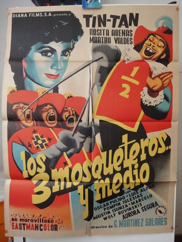 Poster Los Tres Mosqueteros Y Medio German Valdes Tin Tan
