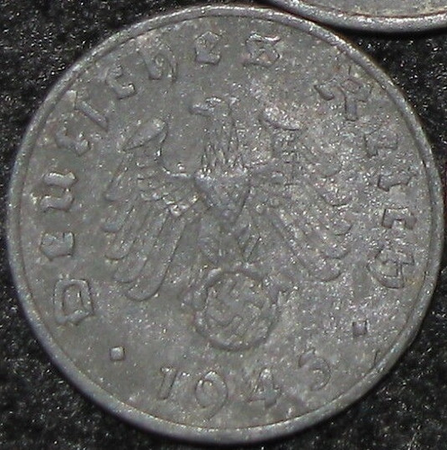 Alemania 1 Reichspfennig 1943 F * Tercer Reich * 2º Guerra *