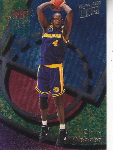 1993-94 Ultra Power In The Key Rookie Chris Webber Warriors