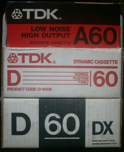 Cassette Tdk A60, Tdk D60, Tdk D60 Dx Nuevos