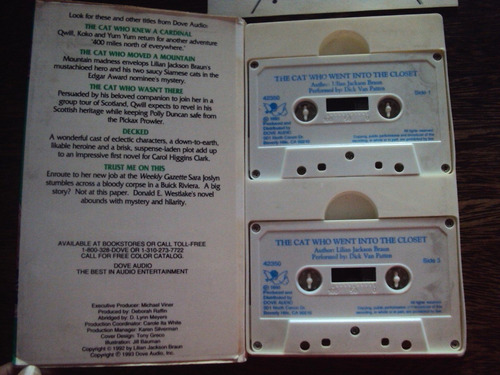 Libro Audio 2 Cassettes Jackson.the Cat Who Went Into Closet