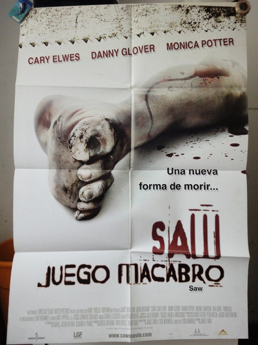Poster Juego Macabro Saw Cary Elwes Danny Glover Moni Potter