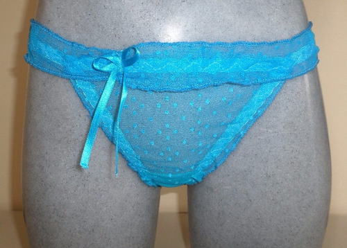 Sexy Tanga Azul Tela Transparente Talla Extra Chica /chica