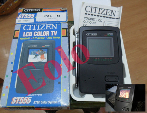 Tv Citizen St 555 Analógica Antiga Caixa E Manual Tela 2pol