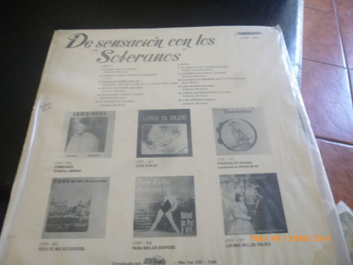 Vinilo Lp De Los Soberanos - La Sensacion Con (xx591 (Usado)