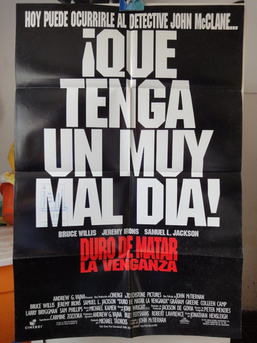 Poster Duro De Matar 3 Bruce Willis Jeremy Irons Die Hard 3