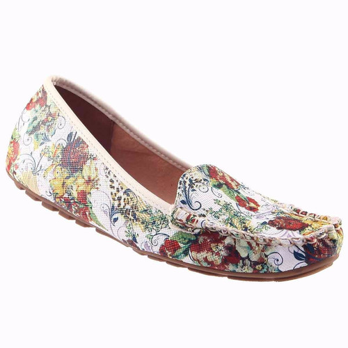 Mocassim Vizzano Feminino Linho Brilho Floral Leve Lindo