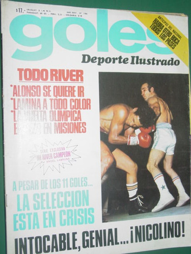 Revista Goles 1386 Nicolino Locche River Plate Vilas Tenis