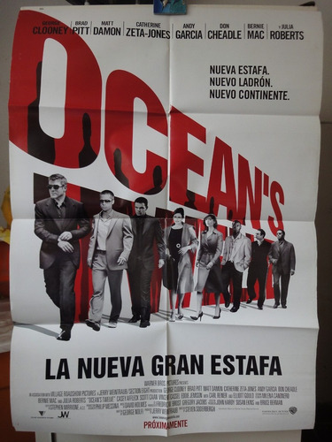 Poste La Nueva Estafa George Clooney Brad Pitt Julia Roberts (Usado)