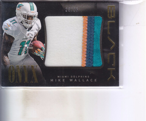 2013 Panini Black 4 Clr Jersey Mike Wallace Wr Dolphins /25