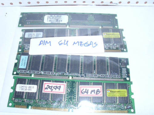 Lote De 4 Memorias Dim Para Computador Pc 64megas Cada