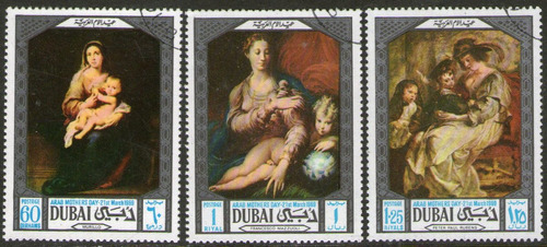Dubái 3 Sellos Día La Madre = Pinturas Murillo = Rubens 1969