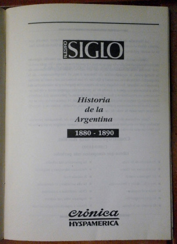 Historia Argentina 1880-90: Generacion Del Ochenta (o Canje) (Usado)