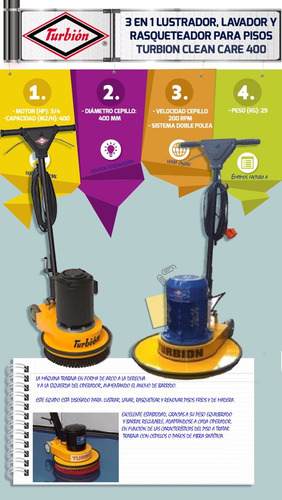Lustra Lavadora Renovadora 400m2/h Clean Care 400 Turbión