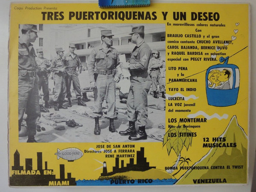Cartel Tres Puertoriqueñas Y Un Deseo Braulio Castillo 1961