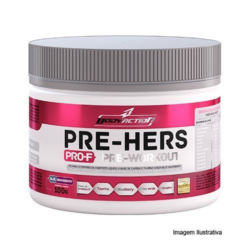 Pre-hers Pro-f Pre-workout Blue Grapeberry 100g  Body Action