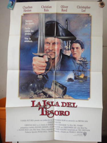 Poster La Isla Del Tesoro Charlton Heston Christian Bale 90