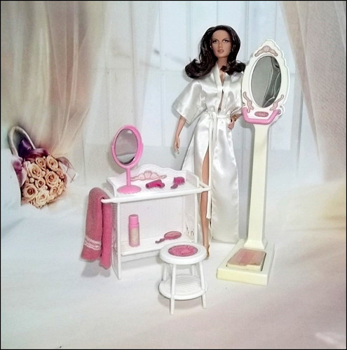 Raro Barbie Complementos Do Banheiro Estrela Anos 80 Boneca