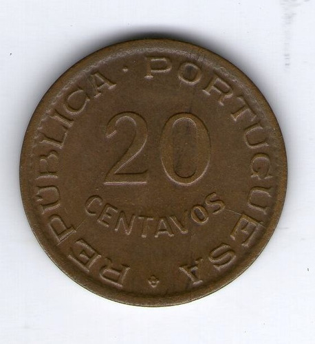 Mozambique Moneda De 20 Centavos 1950 Km#75 - Argentvs