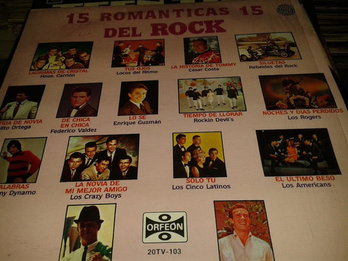 Disco Acetato De 15 Romanticas Del Rock