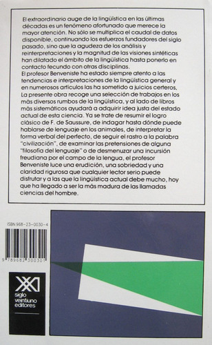 Imagen 4 de 6 de Problemas De Linguística General - 2 Tomos, Benveniste, Sxxi